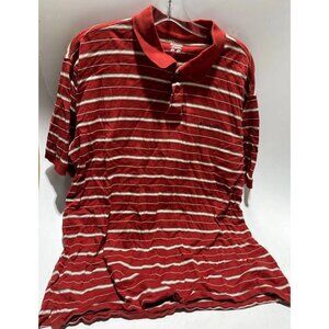 -Columbia Polo Short Sleeve Red and White Striped Shirt Men's Size XL